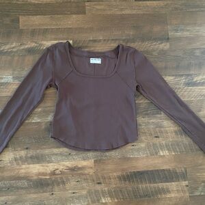 We The Free Chocolate Long Sleeve Top